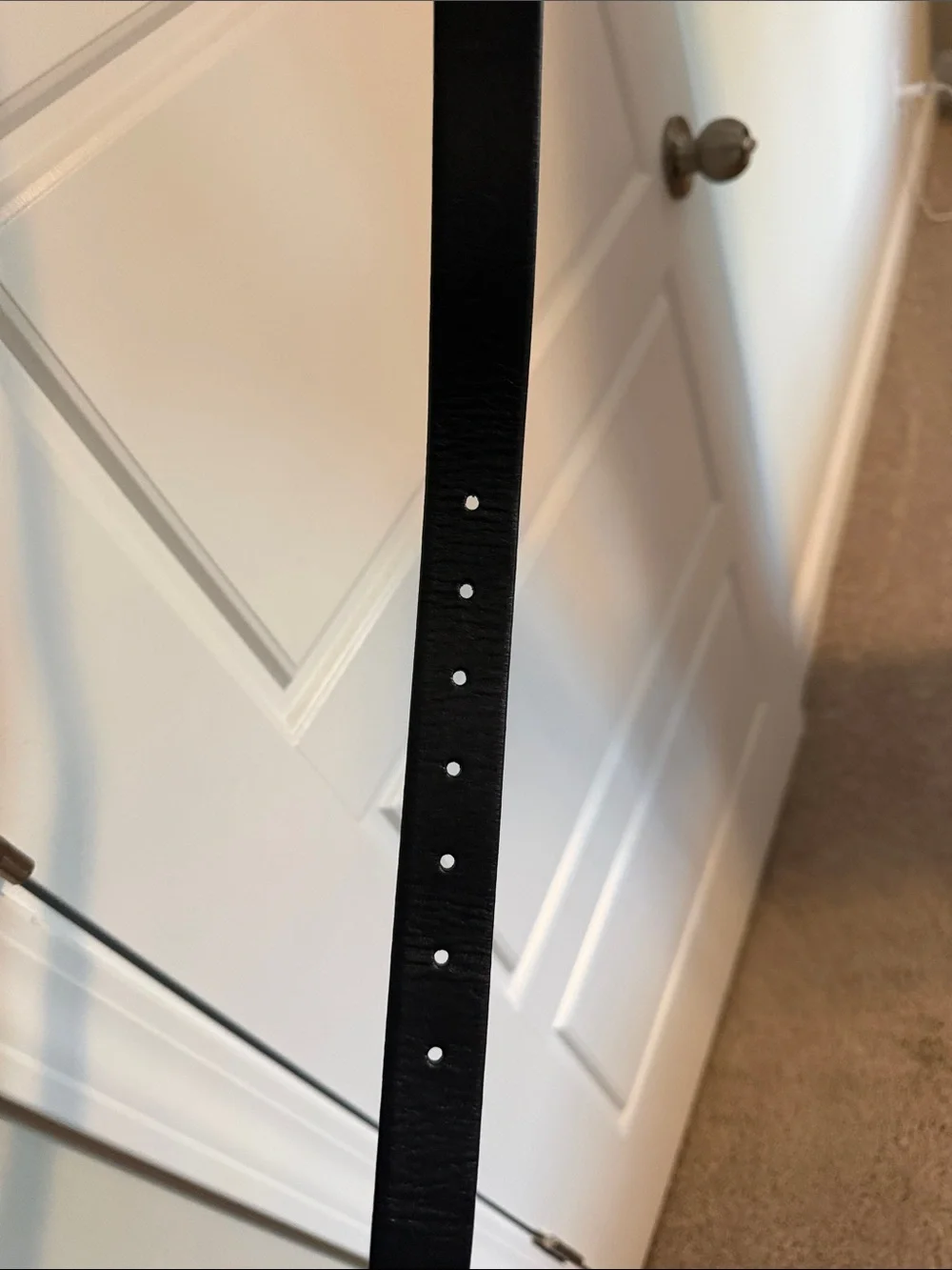 J. Crew Black Leather Narrow Belt with Silver Buckle - Picture 4 of 4